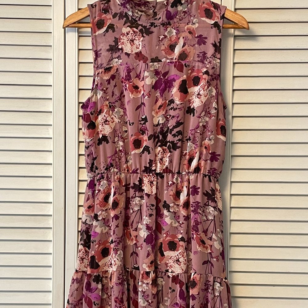 Lulu's Pink Floral Midi Dress, S